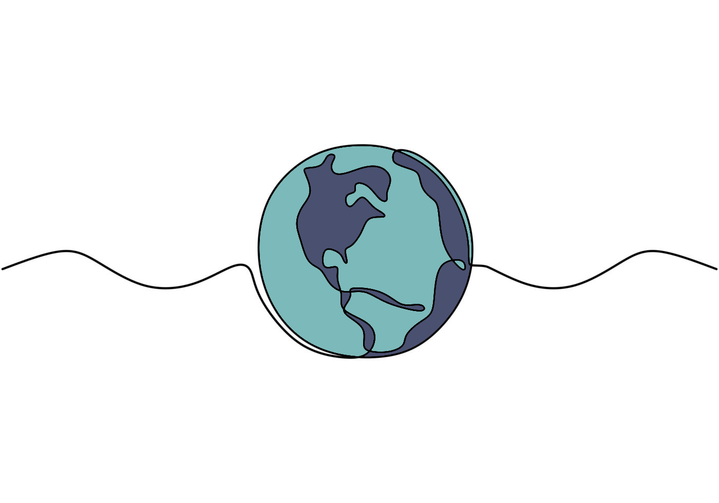 earth-globe-one-line-drawing-of-world-map-illustration-minimalist-design-of-minimalism-isolated-on-white-background-vector